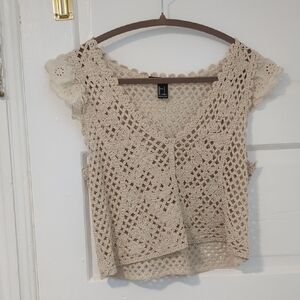 Crochet Lace Top in Cream